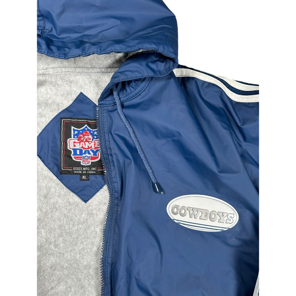 Dallas Cowboys Game Day Rain Jacket Mens Size XL Windbreaker Vintage NFL - Picture 3 of 12